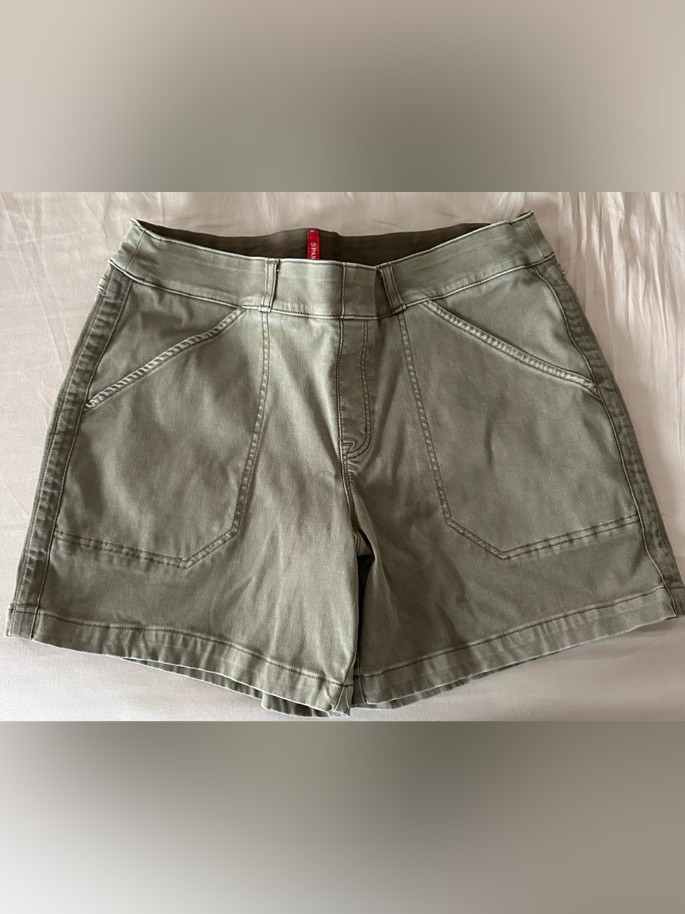 SPANX Olive Utility Bermuda Shorts